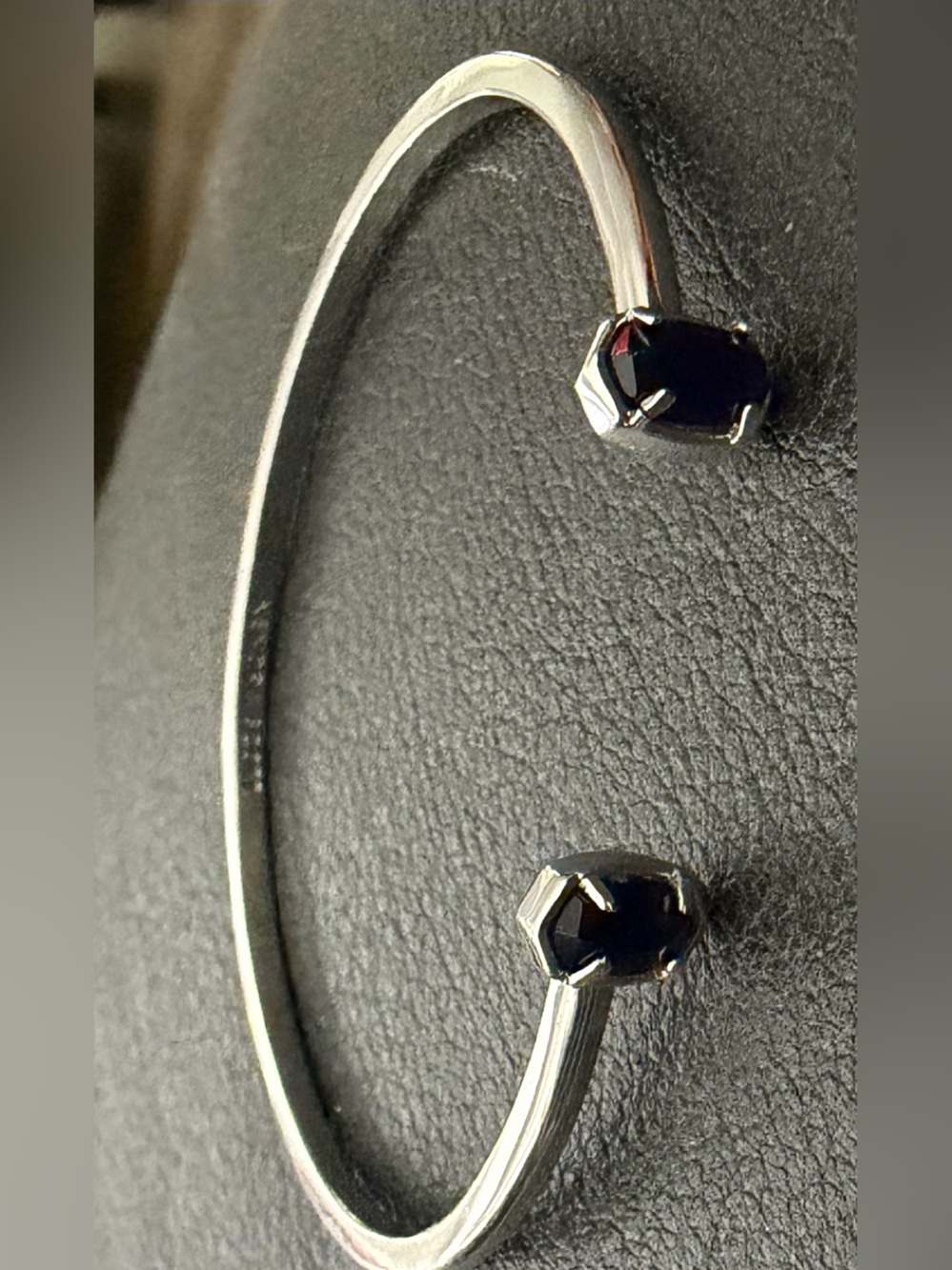 Kendra Scott Silver Open Cuff Bracelet with Dark Blue Stones